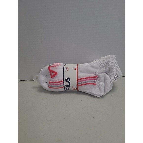Fila Womens  Quarter 10  Pairs Polyester soft casual socks full comfort SZ 4-10 - Picture 1 of 5